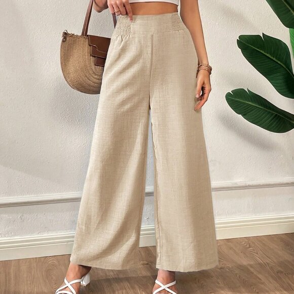 Apricot Casual Women's Waist Wide Leg Pants - Picture 6 of 6